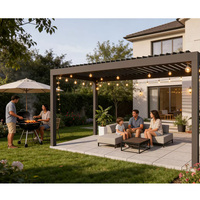 Pergola rétractable de haute qualité, système de toit à lamelles imperméable, kits de pergola de jardin, pergola bioclimatique en aluminium