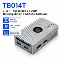 Station d'accueil Thunderbolt 3/USB4 TB014T avec boîtier M.2 NVMe 8 To, double port DP 8K, ports USB 3.2 Gen2 10 Gbps