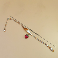 Bracelet en cuivre pour enfants motif fraise, plaqué or 14 carats, chaîne à barre vierge, bijoux en cuivre pour filles - Grande Vente