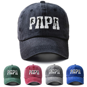 Casquette de baseball d'extérieur brodée en denim lavé PAPA Hero Casquette de baseball à logo personnalisé Casquette à visière avec protection solaire et dôme à toit incurvé - Product Image 2