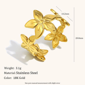 Dingran Plaqué Or Conception Ouverte Sans Ternir Mode En Acier Inoxydable Étoile Série Multi Couches Série Anneaux Doux Style Bijoux - Product Image 4