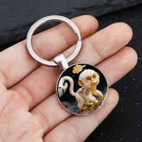 Vente chaude transfrontalière : Porte-clés en alliage de zinc avec motif du zodiaque chinois, pendentif exquis et petit accessoire