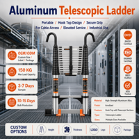 Échelle télescopique moderne en aluminium sur mesure, certifiée CE, capacité 150 kg, pliable et multi-usage pour la construction et l'entrepôt