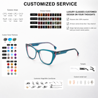 En stock, lunettes optiques de luxe haut de gamme en acétate avec ornement, montures de lunettes à monture complète fabriquées à la main pour un usage quotidien
