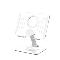 Nouveau support de tablette en acrylique transparent pour téléphone de bureau iPad avec base rotative, design pliable et hauteur réglable - Vente en gros
