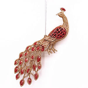 Navidad decoración de Navidad de plástico Pavo Real aves adorno de árbol de Navidad Decoración - Product Image 4