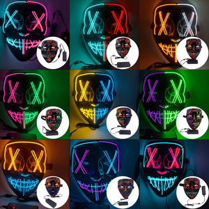 Mascarilla LED brillante para Halloween, disfraz <span class=keywords><strong>de</strong></span> fiesta, accesorios <span class=keywords><strong>de</strong></span> <span class=keywords><strong>Horror</strong></span>, luz <span class=keywords><strong>de</strong></span> neón - Product Image 2