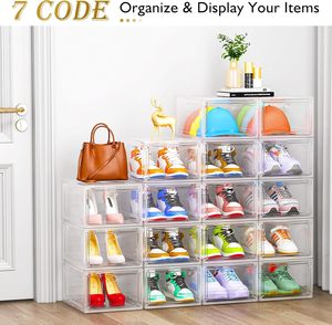 Caja de zapatos de acrílico de plástico transparente Puerta magnética apilable Zapatillas de deporte de alta calidad Caja de plástico plegable - Product Image 4