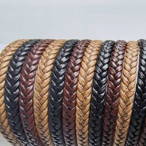 High Quality <b>Braided</b> Black Brown Custom Leather Bracelet for Men <b>Accessories</b> Rope Cords for Jewelry Making Findings - Product Image 1