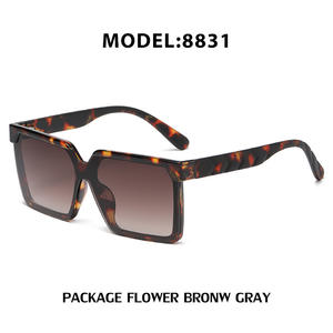 Gafas de Sol con Marco Cuadrado Estilo Europeo Americano, Unisex, Lentes de PC con Protección UV400, Marco Negro, Venta al Por Mayor Internacional FY8831 - Product Image 5