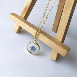 Collier en moissanite plaqué or, fleur bleue « oubliez-moi-pas » séchée, colliers botaniques secs pour femmes - Product Image 5
