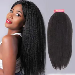 Yaki Straight Bundles Human Hair Bundles Weave Unprocessed Brazilian Virgin Sew in Hair Extensions Natural Black