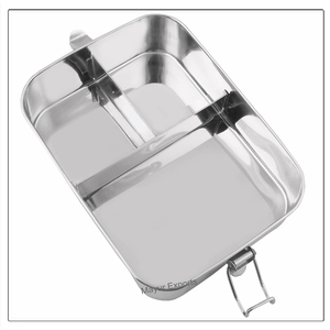 Stainless Steel 1200ml Leak-Proof BPA-Free Modern Children's <b>Lunch</b> <b>Box</b> with Three Compartments for Safe Food Preservation - Product Image 2