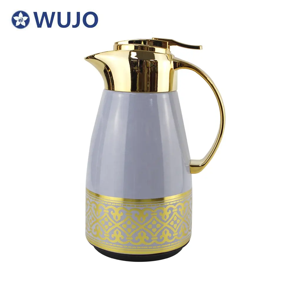 WUJO 1L 1.3L Glass Thermo Dallah Arabic Coffee Pot