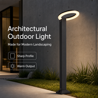 Lampadaire LED circulaire Clean Geometry Halo IP65 résistant à l'eau 18W AC85-260V en aluminium moulé sous pression pour extérieur, pelouse et allée