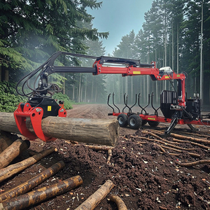 Certifiée UE CE machine d'exploitation forestière tirer derrière grume <span class=keywords><strong>transporteur</strong></span> expédition chargeur remorque à bois monté grappin pour tracteur - Product Image 2