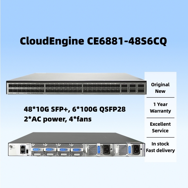 HUA WEI CloudEngine CE6881-48S6CQ 48 * 10GE SFP+ 6 * 100GE QSFP28 L3 Managed Enterprise Network Data Center Fiber Optic Switch