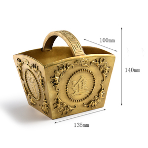 Adornos Personalizados de Estilo Chino de Alta Calidad, Cesta de la Fortuna de Latón Metálico - Product Image 2