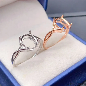 カスタマイズ可能 <span class=keywords><strong>925</strong></span>スターリングシルバー製 ジュエリーリング台座 天然石用マウント OEM/ODM対応 - Product Image 1