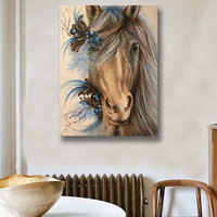 Peinture Diamant Cheval : Mosaïque Complète Carrée, Broderie Diamant Point de Croix, Strass Faits Main S2F1064