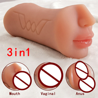 Vaso Masturbador Masculino de TPE de Gran Venta 2025 Color Piel Realista Combinación Anal y Bucal para una Experiencia Sexual Mejorada Juguetes Sexuales para Hombres