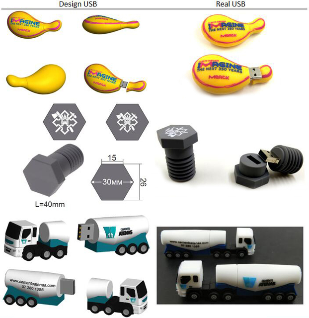 Design Your IDEA Custom 2D 3D Shape Rubber Silicone Usb Flash Drives PVC Custom Pen Drive 4GB 8GB 16GB 32GB 64GB