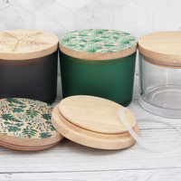 Vietnam WeWood grand pot de bougie de luxe imprimé facile à ouvrir extrémité couronne bouchon de bouteille et couvercle en liège conteneur de bougie de qualité supérieure
