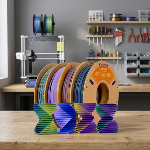 1.75 มม- 0.03 มม. รวม 4 ม้วน PLA Matte Dual-Color Filament 3D ชุดอุปกรณ์เสริมสำหรับเครื่องพิมพ์ 250 ก. 190-220C 55-70C - Product Image 2