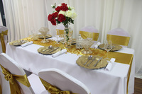 Assiettes de présentation florales rose blush en PE bon marché pour la décoration de fête