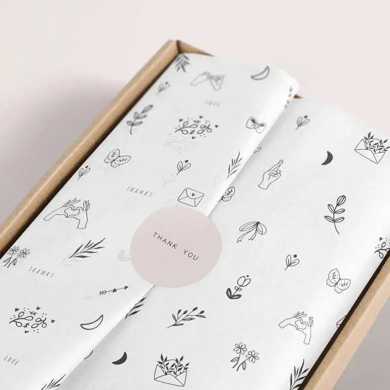 Papel tisú de seda con logotipo de impresión personalizado barato, papel tisú para embalaje de ropa