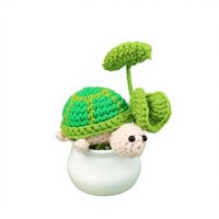 Vente en gros de jolies plantes en pot en coton crocheté à la main, représentant des animaux de dessin animé, pour la fête des mères, la fête des pères, Halloween, Pâques, table/voiture