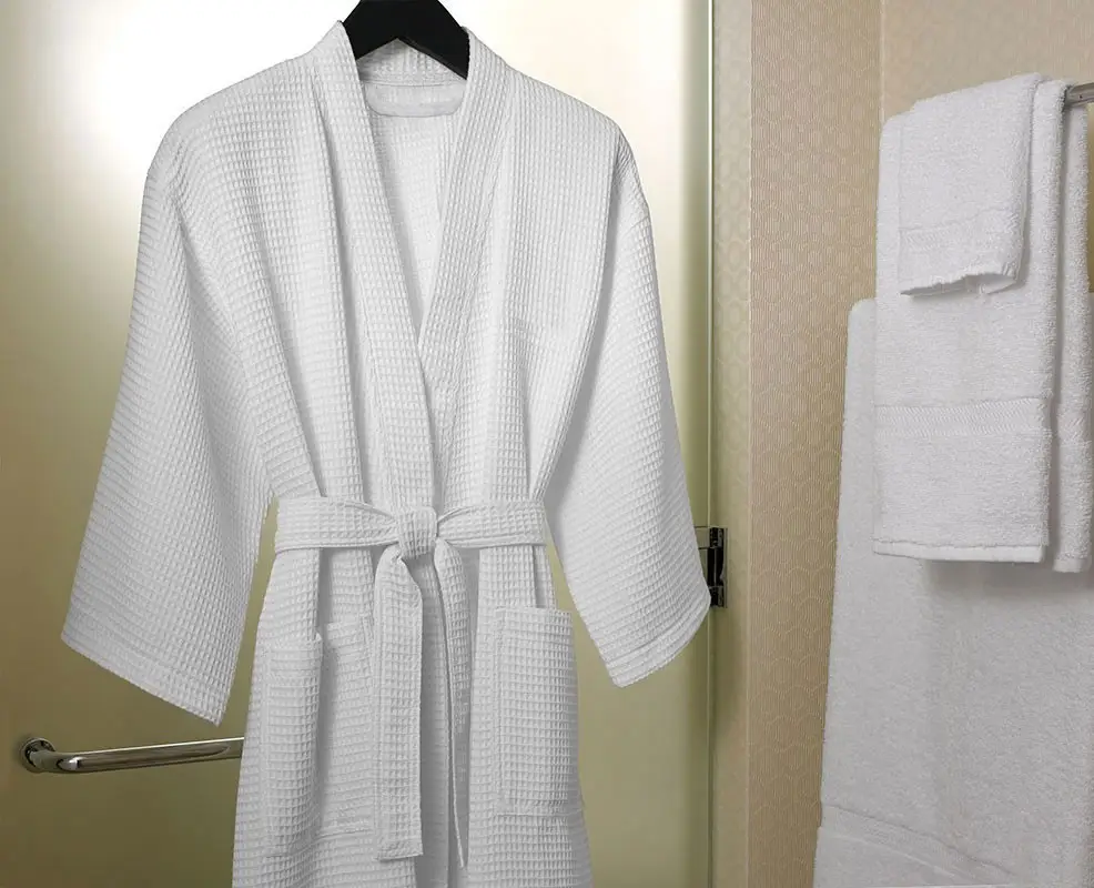 Peignoir de bain en coton gaufré, de haute qualité, kimono, avec logo personnalisé, spa, hôtel, robes de luxe, peignoir pour femmes