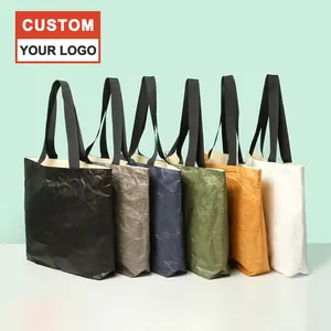 Geri dönüşümlü çanta özel Tote Tyvek malzeme eko ağır çanta ile tasarım büyük yemek çantası nedensel soğutucu çanta için açık