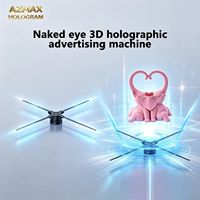 Projecteur holographique 3D AZMAX 65cm 1280 LED sur support personnalisable OEM pour l'éducation – Équipement holographique incroyable pour support de ventilateur humain-robot