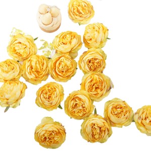 Têtes de fleurs artificielles en soie et plastique, petites roses pour la décoration de la maison, accessoires de mariage et de bricolage, style Monet Garden. - Product Image 5