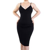 Robe de salon en modal tricotée grande taille, col en V, sans manches, mini robe moulante, vêtements de maintien de la forme, robe maxi