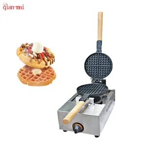 Gas Type Mini Waffle Maker Machine Top Selling Cast Aluminium Non-Stick Plate Wooden Handle Mini Round Waffle Maker