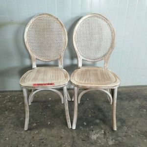 Silla Moderna y Resistente con Respaldo <span class=keywords><strong>Cruzado</strong></span> de Madera, Estructura de Madera Sólida y Asiento de Ratán Tejido para Restaurante, Hotel, Hogar y Oficina - Product Image 5