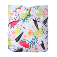 Couches lavables pour bébé de 1 à 3 ans, doublure en tissu de charbon de bambou réutilisable, pantalon d'apprentissage, imprimé coloré, double rangée de boutons-pression, lavable