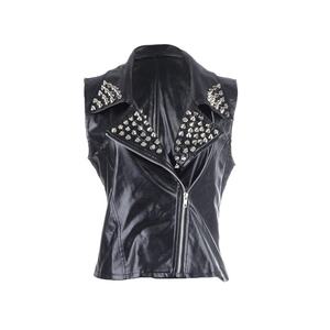 Custom Made Stylish-Fashion Sleeveless Black Collar Breathable Motorcycle <b>Leather</b> Vests <b>Biker</b> <b>Waistcoats</b> - Product Image 1