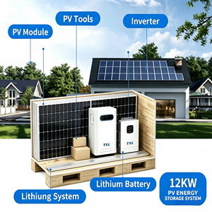 Sistema de Energía Solar de 12KW con Inversor Inteligente, Batería de Alta Capacidad y Paneles Solares de Nivel 1, Soporte <span class=keywords><strong>T</strong></span>écnico Gratuito en Línea - Product Image 1