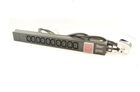 PDU Industriel LUCKTEK LK-SV-I10O07S(7XCE16) 8 Voies, Montage en Rack 19 Pouces, Boîtier en Alliage d'Aluminium, Distribution d'Énergie Monophasée C19