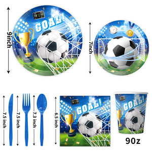 Set de Artículos para Fiesta de Cumpleaños con Temática de Fútbol, Decoraciones Desechables, Banderas y Accesorios para Niños de 5 a 7 Años - Product Image 2