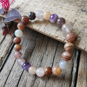 Cuentas de piedra de amatista de Botsuana de 8 mm, colgante de ónix, pulsera de oración, joyería con poder curativo, collar de yoga, accesorios de meditación - Product Image 2