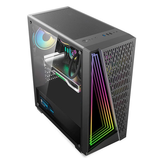 Best Selling Factory Directly Good Quality Wide Cube ATX Gaming Case with Screen LCD Display Monitor Computer Case