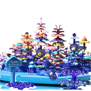 MILI 136 piezas de plástico DIY <span class=keywords><strong>juguetes</strong></span> de bloques de construcción niños Coral marino mundo flor modelo <span class=keywords><strong>juguetes</strong></span> educativos - Product Image 2