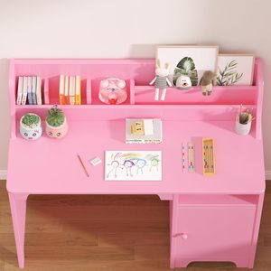 Raccomandare scrivania in legno e sedia Set colorato tavolo per bambini con deposito <span class=keywords><strong>rosa</strong></span> scrivania da studio per camera da letto e sala studio - Product Image 3