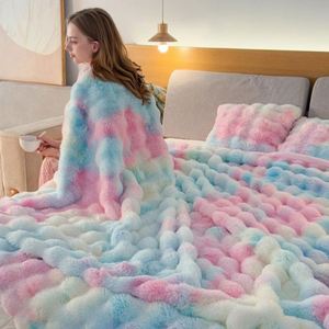 Housse de canapé double face en velours bulle et fourrure de lapin, épaisse et chaude, brodée, moderne, 100% polyester, collection Automne Hiver - Product Image 1