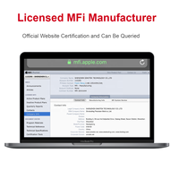 Câble C89 certifié MFi 2.4A charge rapide fabriqué pour le câble de chargeur USB iPhone MFi