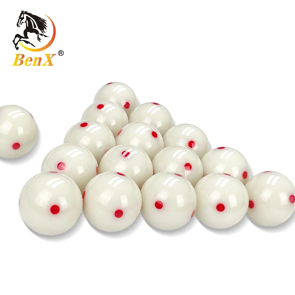 BenX high quality phenolic resin cue ball 2 1/4" with 6 red dots tournament pool ball